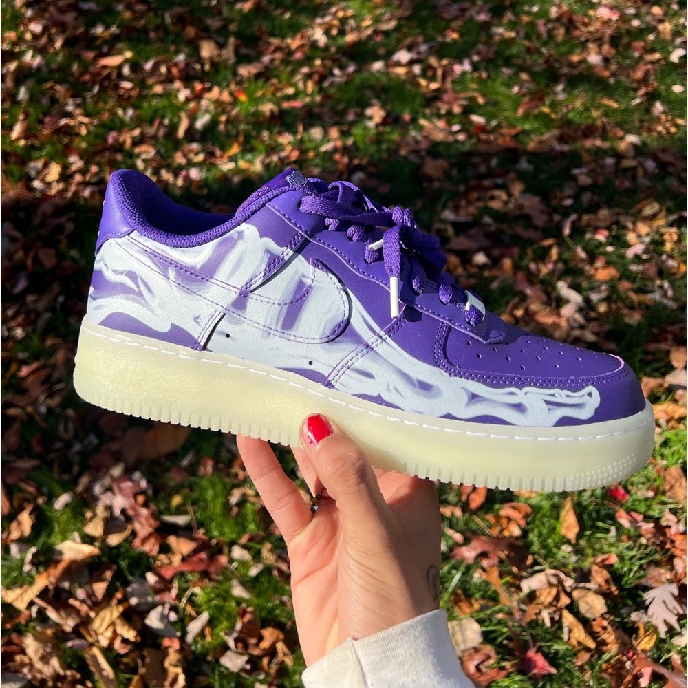 Nike Air Force purple skeleton